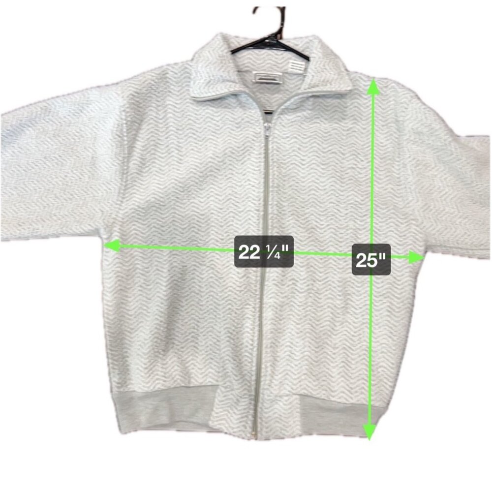 Pyramid Light Gray Textured Full-Zip Jacket Size Medium - Picture 8 of 8